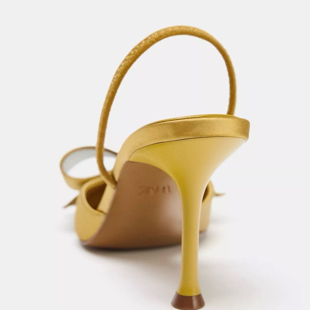 Zara Metallic Gold Slingback Heels Bloggeres favorite - Picture 5 of 5